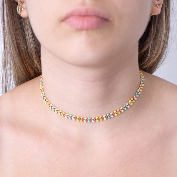 Choker Rabo De Peixe Colorida