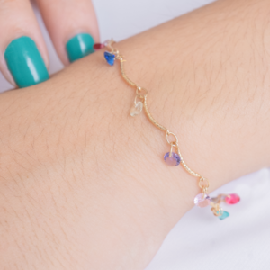 Pulseira Com Pedras Coloridas